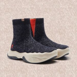 UIN Women's Chunky Slip On Lightweight Art Fashion Boots(Bouncing Black Toledo V